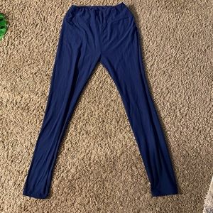 Womens Plain royal blue OS size lularoe leggings